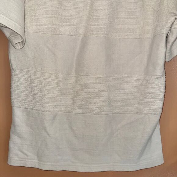 ZARA Men's Short Sleeve Knit Ribbed Tee T-Shirt White Size Small - Picture 8 of 8